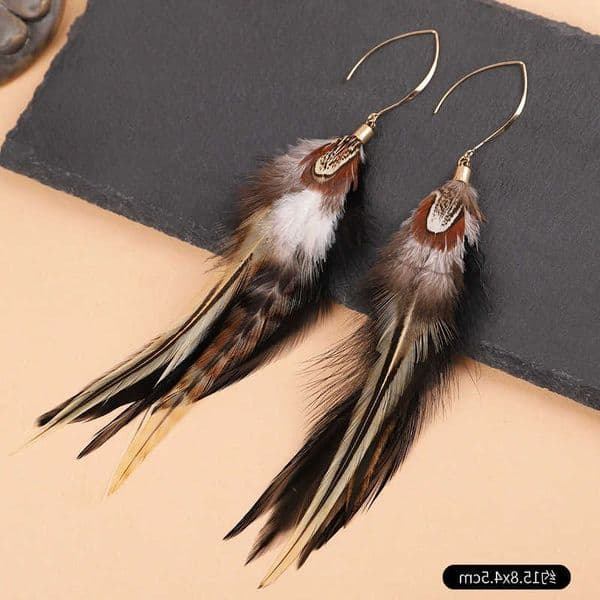 Exaggerate Feather Long Earrings Fashion Imitation Peacock Boho Style Custom Jewelry Wholesale Q260610