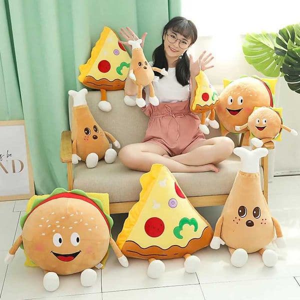 Chicken Leg Chips Fries Food low Pizza Snack Plush Toy Bed Soft Doll Cusion Creactive Vntines Day Birthday Gift Plushie J260610
