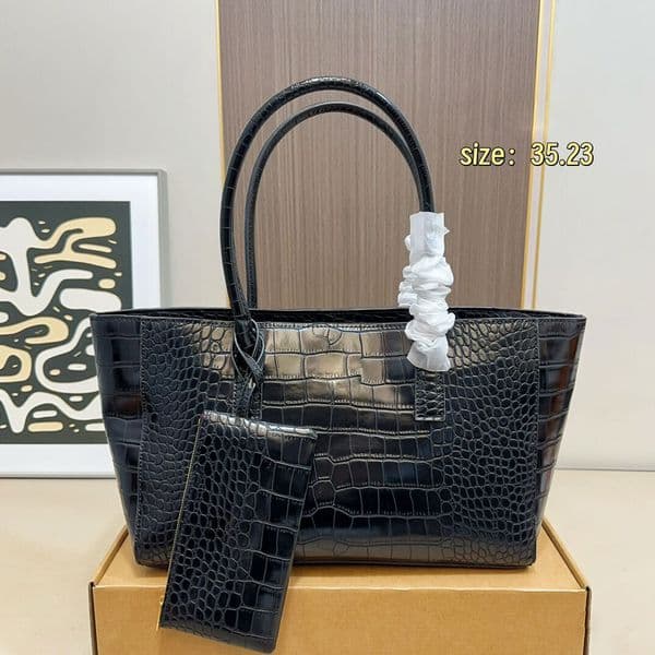Crocodile-Patterned Handbag Designer Bag Spacious Tote Bag Shoulder Bag Luxury Shopping Tote Womens Work Bag Minimalist Solid Color Weekend Bag High quality