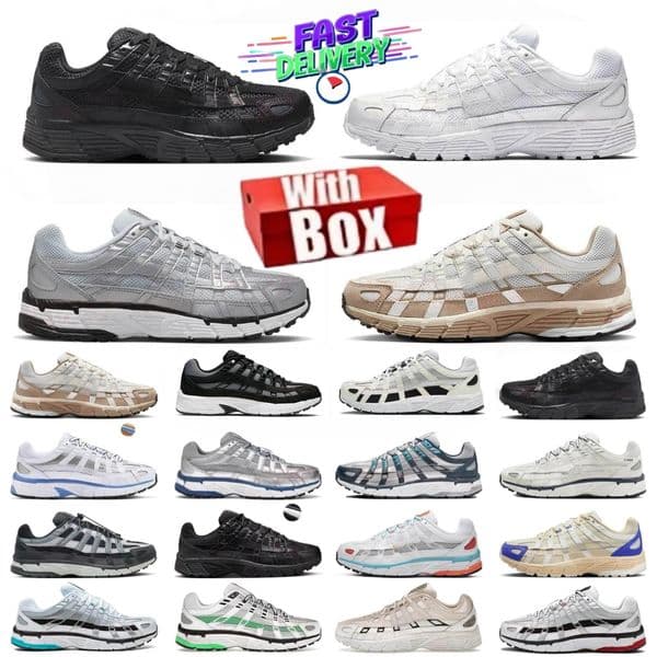 with box p6000 shoes men designer running shoes p6000s womens triple black white sliver green leather mens trainers sports sneakers tennis size36-45