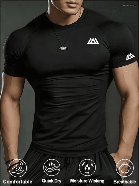 Men's T Shirts Summer Short Sleeved T-shirt Running Compression Sportswear Breathable Quick Drying Exercise Fitness Training Clothing