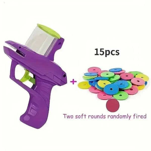 Flying Disc Pet Laun Toy Durable Chew Resistant Interactive Play Toy with 15 Reusable Foam Discs for Cats Dogs J260610
