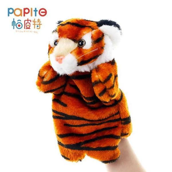 Animal Hand Puppet Tiger Dolls Plush Hand Doll Early Education Learning Toys Children netes Puppets For Telling Story L260610OOKL