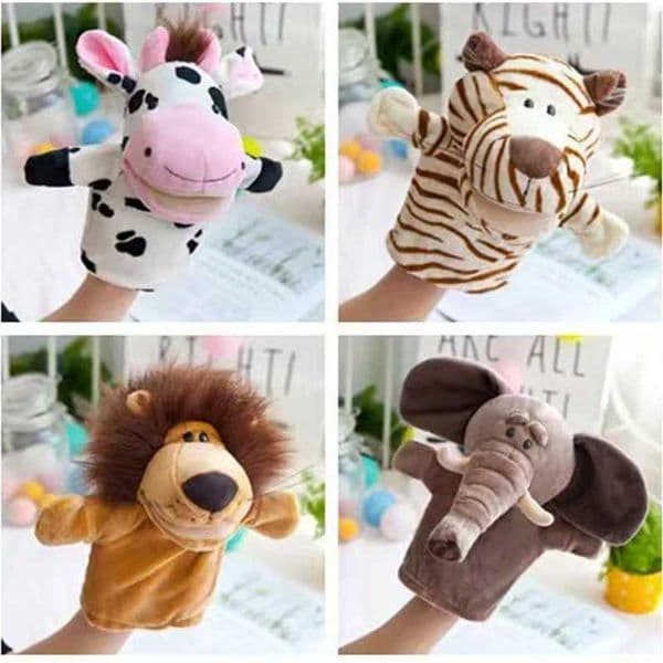 New Cute Hand Finger Puppets Cartoon Plush Toy Party Supply Family Gathering Favorite Toy Lion Sheep Duck Giraffe Children Gifts L260610T6ZS