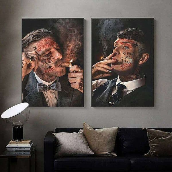 1pc frameless canvas painting Gangster Legends Arthur Thomas Shelby Portrait Mafia Figure Poster Canvas Painting Wall Art Pic 26L0610