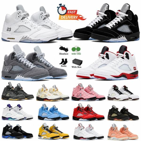 Basketball Shoes 5s 5 Sneakers For Men Black Metallic Reimagined Medium Soft Pink Muslin Fire Red Racer Blue Unc Aqua Trainers Sports
