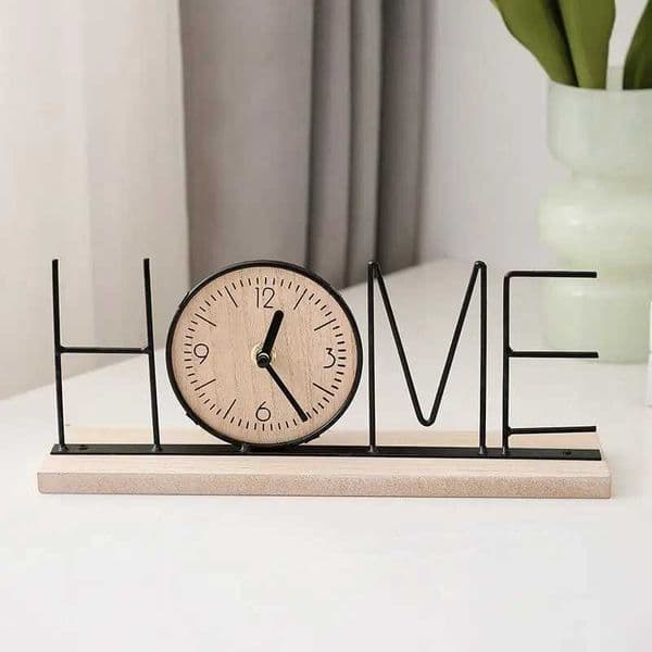 1 Piece Wooden Nordic Style Table Clock - Creative Art Ornament Fashion Desktop Clock for Home Living Room Decor C260610