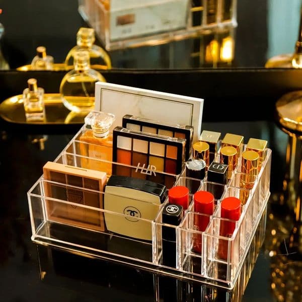 Large Transparent Lipstick Storage Box Acrylic Makeup Organizer Cosmetic Rack Desktop Finishing Bathroom R260611