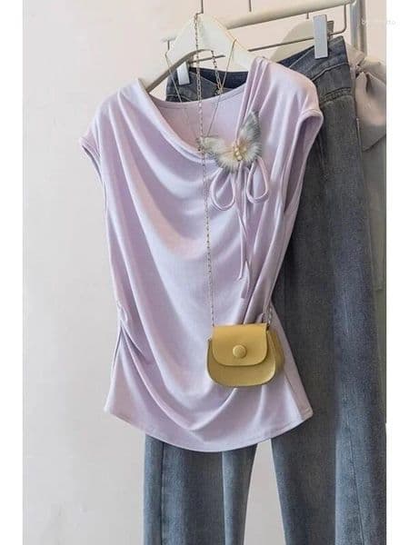 Shirt Outlet Unique Short Sleeve Women Plus Size Beautiful Waist Cinched Label Removed Shoulder Width Normal Summer Top