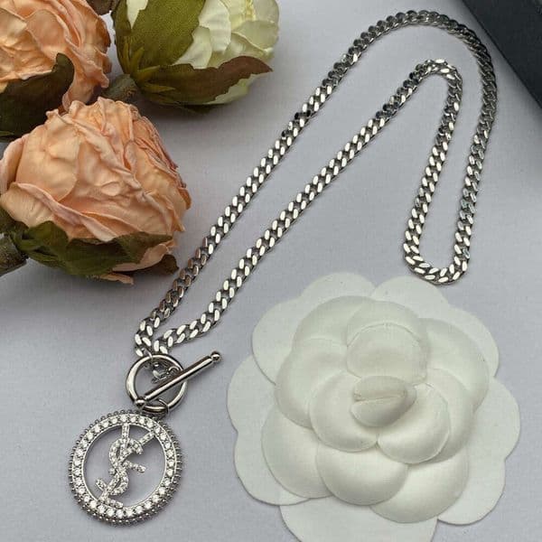 Designer yslly necklace with Stylish Heart Pendant Rhinestone Necklace for Women