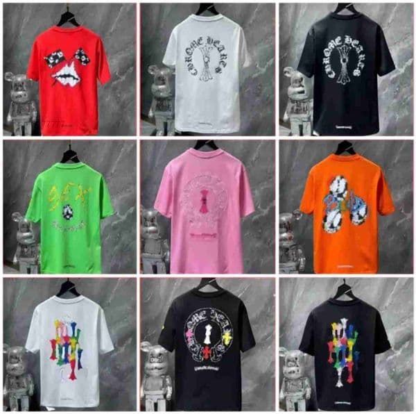 Chrome Designer Men T Shirt Luxury Clothing Shirt Graphic Tee Cotton Tees Holiday Women Mens Street Pure 100 Cotton Short Sleeve Fashion Tshirts Men TShirt