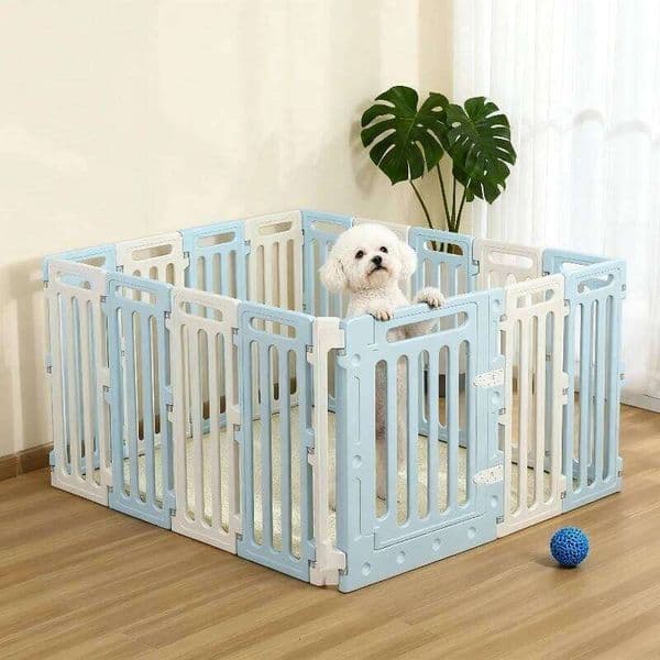 Pet Playpen Dog Fence 90CM Tall, Non-Toxic Safe Enclosure for Puppy Cat,Tool-Free Installation Indoor Outdoor dog playp 26Y0611