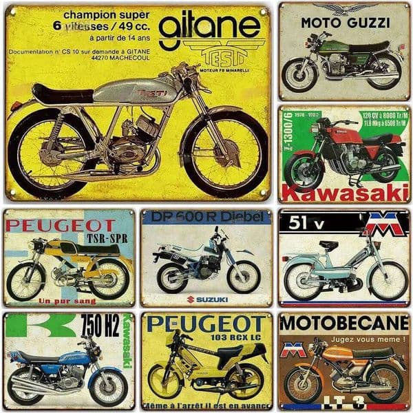 Classic Motorcycle Metal Tin Sign Wall Decoration Plaque Vintage Art Poster Iron Painting for Man Cave Home Cafe Garden Club Bar W260611