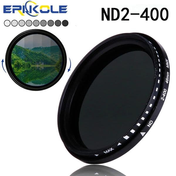 Variable ND Filter for Camera Adjustable Neutral Density Lens Filter ND2-ND400 - 37 405 43 49 52 55 58 62 67 72 77 82 mm 260611