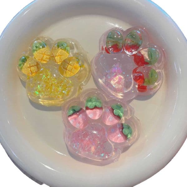 Maltose Paw Sequins Colored Cat Pinch Toy Soft TPR Anti-stress Stress Relief Slow Rebound Elastic Squeezing Stress Relief Toy M260611