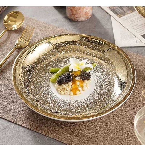 Ceramic Dinner Plate Thick Circular Soup Dessert Salad Plates Pasta Restaurant Specialty Tableware C260611
