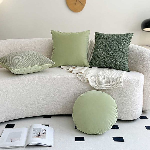 French Style Suede Velvet Sofa Cushion Cover Living Room Cushion Solid Color Jacquard Thickened Waist Support Pillow Bedside Velvet Backrest L260606