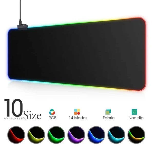 LED Light Mousepad RGB Keyboard Cover Desk-mat Colorful Surface Mouse Pad Waterproof Multi-size World Computer Gamer CS Dota Z260610