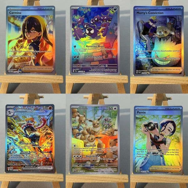 TEF VIV TWN PTCG11-002 Tcg proxy PKM Cards Eevee Carmine Gastly Greninja Rare Collection Battle Toys Gifts for Hobbies home play 26L0611