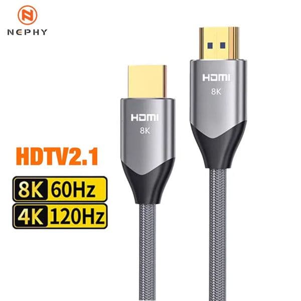 8K 21 Cable 4K120Hz 8K60Hz 48Gbps EARC ARC HDCP Ultra High Speed For RTX Video Cable PC Laptop Projector HDTV 5m Long 260530