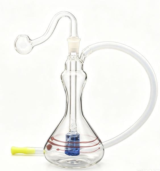 Wholesale Portable Colorful Vase Shape Travel Mini glass oil burner pipe Creative Water bong hooakh With 10mm male smoking oil banger bowl