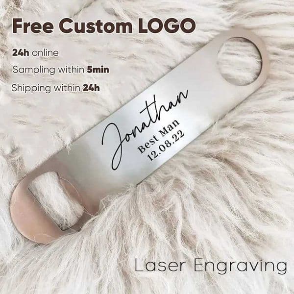 wholesale Free Personalised Stainless Steel Bottle Opener For Pro Bar Accessories Promotion Bottle Opener For Wedding Groomsman Gift L260610