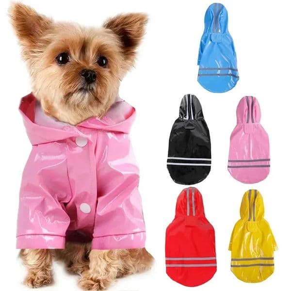 Small Dog Raincoat Reflective Waterproof Windproof Pet Dog Coat Puppy Cats Raincoat Chihuahua Bulldog Pets Cape Poncho Clothes 260611