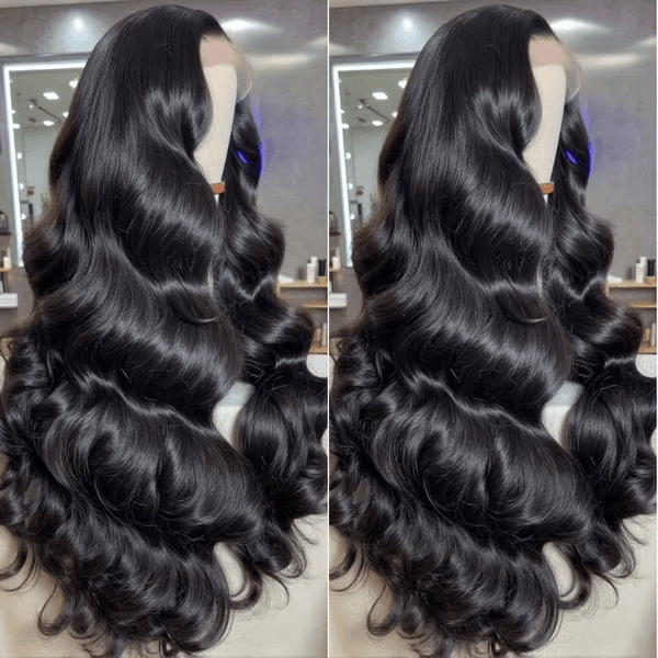 30 40Inch Body Wave Lace Front Wigs Brazilian Human Hair Pre Plucked Black 200Density 13x6 Hd Transparent Lace Frontal Human Hair Wig