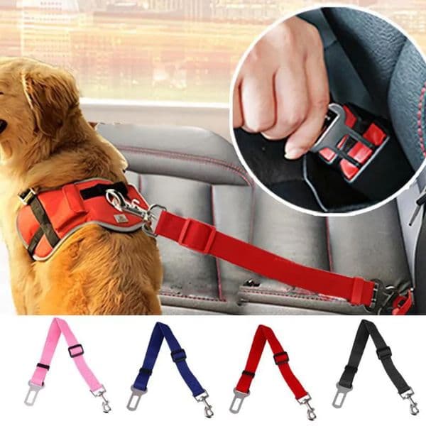 Car Key Cover Adjustable Dog Safety Seat Belt Harness Pets Safe Seatbelt Traction Rope Restraint Lead Leash Dogs Car Harnesses Pink Seat 22