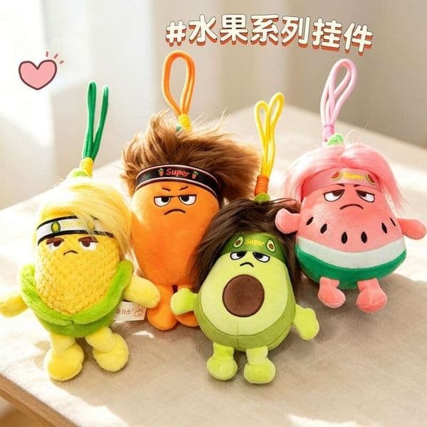 Doll Funny Fruit Plush Toys Avocado Watermelon Corn Carrot Quirky Pendants Backpack Keychain Dolls