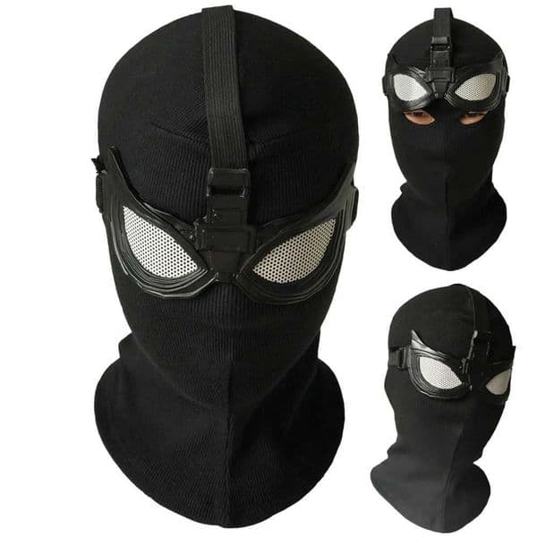 Peter Parker Superhero Spider Mask Cosplay Stealth Suit Black Helmet Halloween Masquerade Party Costume Props L260610