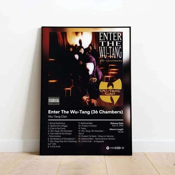 Poster Prints W-Wu-T-Tang Clan 36 Chambers Enter Music Album Cover Wall Art Picture Canvas Painting Living Room Home Decorati 26L0611
