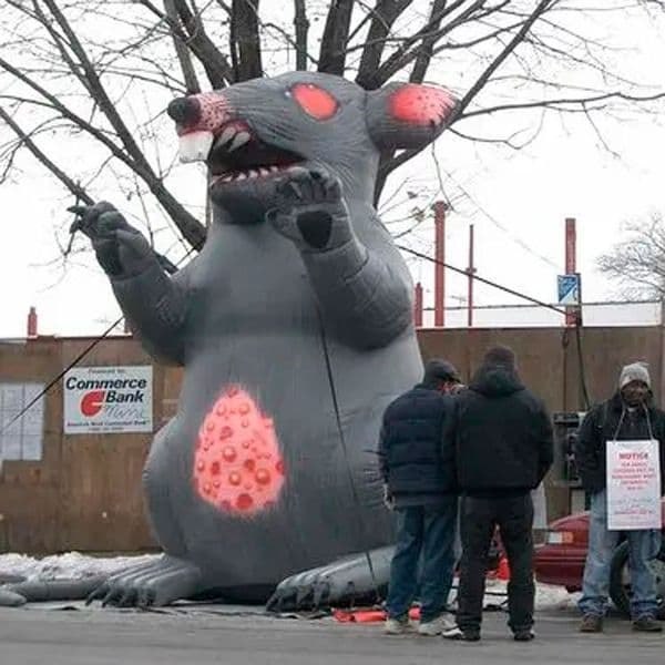 Free Delivery Outdoor creepy giant inflatable mouse grey inflatable rat model for advertising