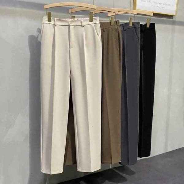 Men's Pants Dress Pleated Chino Pants Light weight Cool Trousers solid color Button Fly Daily Outfit Daily Outfit Men's Clothing