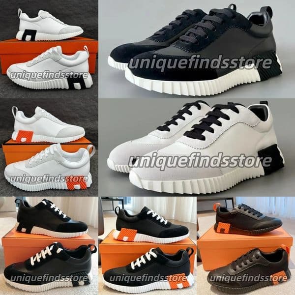 designer hermersneakers H brand bouncing sneakers suede shoes trainer breathable mesh running shoe men bounce sneaker women non-slip rubber sole flat trainer