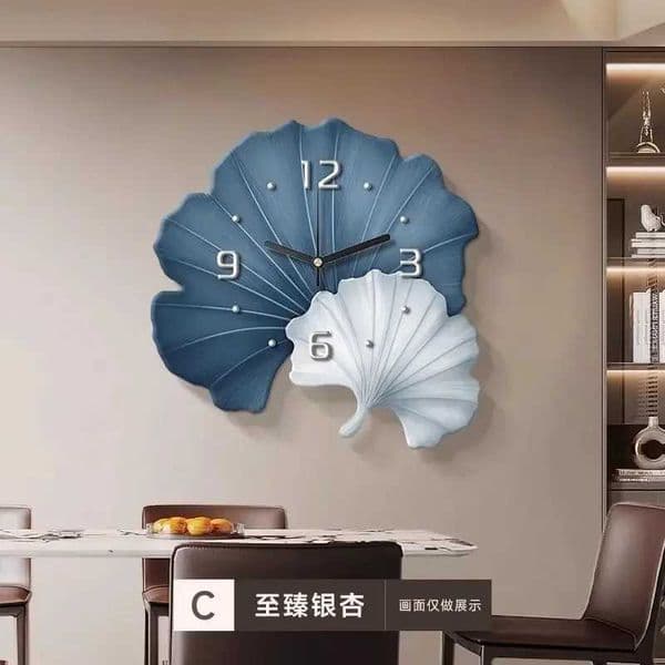 Ginkgo Biloba Clock Restaurant Decorative Painting Living Room Watch Creative TV Sofa Background Wall Hanging Clock Decoration C260610