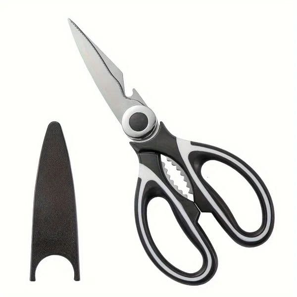Multipurpose Stainless Steel Kitchen Scissors Heavy Duty Dishwasher Safe for Cutting Meat Poultry Fish and Opening Bottles 260611