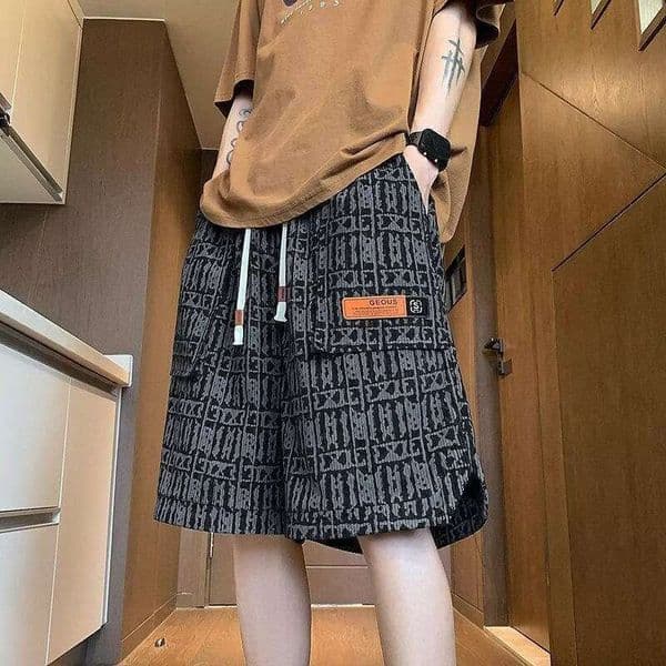 American-style high street for men, summer outdoor wear, ice silk quick-dry sports pants, men's functional workwear knee-length shorts