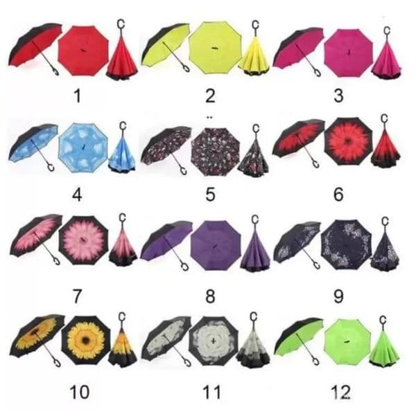 2026 Windproof Anti-Umbrella Folding Double-Layer Inverted Umbrella Self-Reversing Rainproof C-Type perfume Hook cologne Hand Free Shipping 31