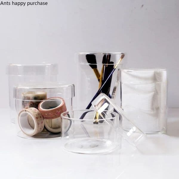 Transparent Glass Jar Storage Tank Storage Jar Candy Jars Cotton Swab Box Glass Bottle Organizer Decorative Jars Storage Boxes 260611