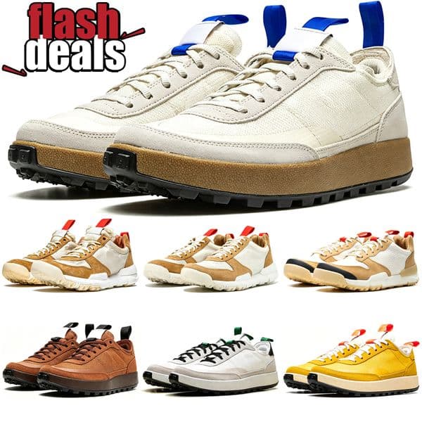 With box designer tom sachs running shoes craft general purpose shoe men women Bricolage Field Brown Mars Yard Space Camp mens trainers outdoor sports runners