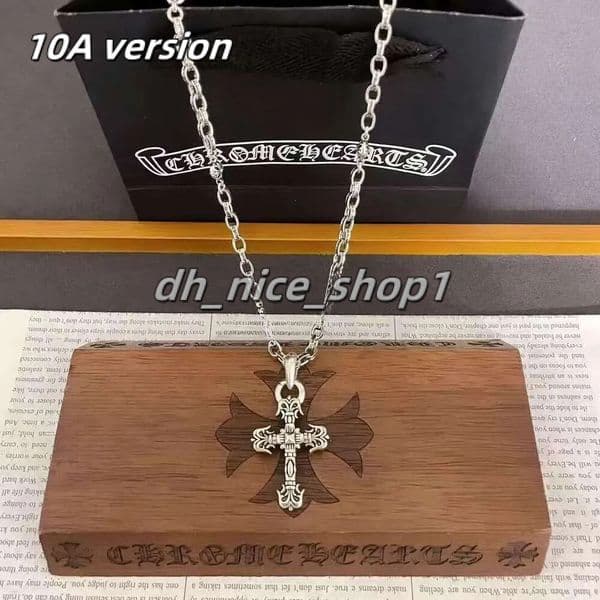 Pendant Necklaces chrome Necklace Designer Pendant Cross New Vintage Pendant Cross crome Chain Couples Black Chain Diamonds crome Jewelry Necklaces a96
