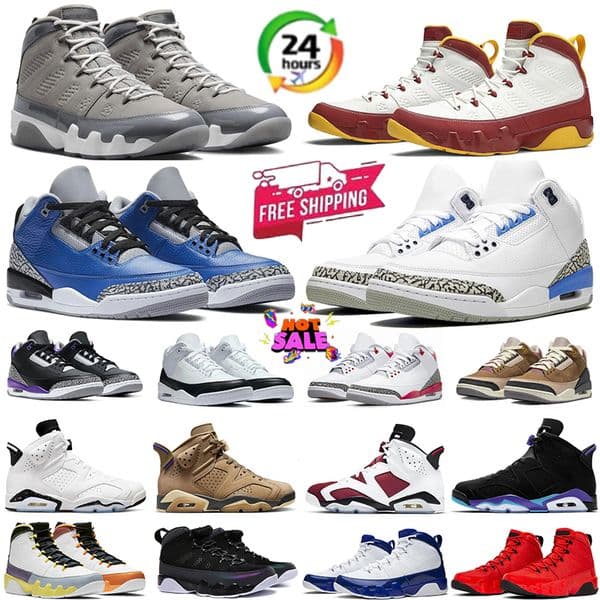 With Box Cool Grey Basketball Shoes 9s 6s 3s Designer Sneakers Men Classic Change The World Bred UNC Statue Olive Gym Red Trainers Outdoors Mens Sports