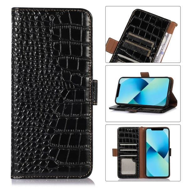 Durable Phone Case Durable Phone Case Genuine Leather Soft Protective Cover Cases For Iphone 16 15 14 13 12 Pro Max Magnetic Wallet Card Slots RFID Blocking F