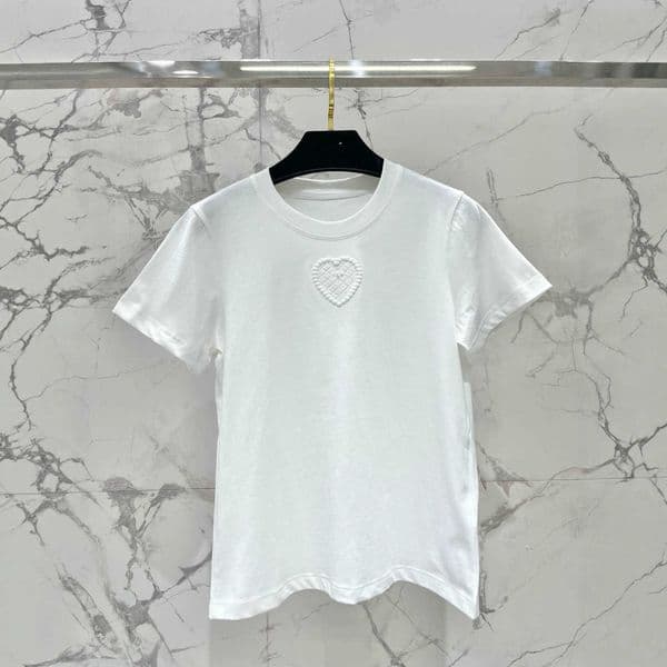 Women's T-Shirt designer Woman Clothing 2026 Summer CH New Style Fashion Versatile Heart Embossed Round Neck Short Sleeve T-Shirt tees tops
