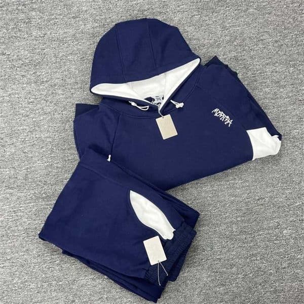 New American Style Trendy Mertra Patchwork Embroidery Fleece Street Loose Fit Autumn Winter Unisex Couple Hooded Sweatshirt{category}{category}0XEI
