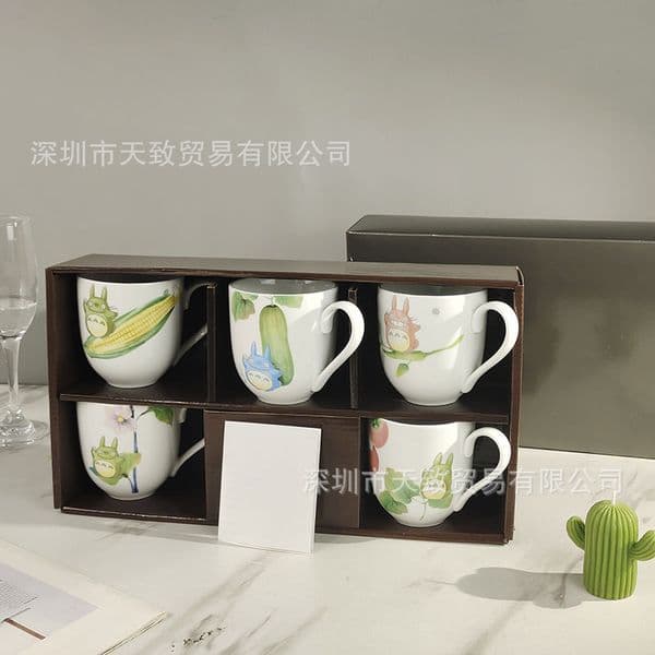 Chinchilla Vegetable Series Cute Cartoon Pattern Five-Cup Household Coffee Cup Teacup Girlfriend Cup Couple Cup