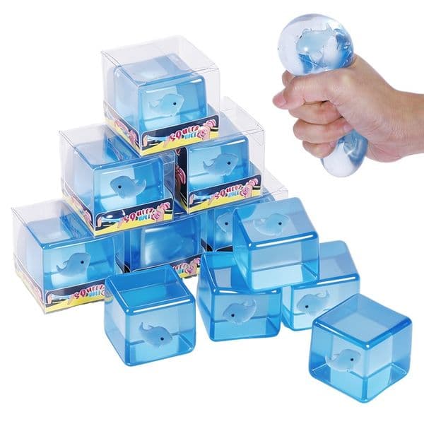 In Stock Whale Cube Stress Ball Maltose Soft Squishy Fidget Toys Stretch Relief Stress Slow Rebound Squeeze Toys Blue By Sea