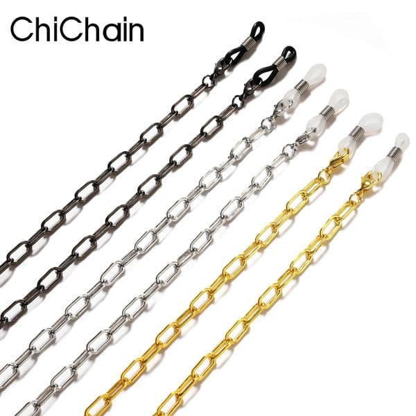 Trendy Sunglasses Gold Link Chains Gothic For Women Men Mask Glasses Bead Chain Eyeglass Eyewear Lanyard Wholesale260611