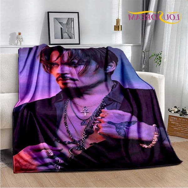 Printing 3D Johnny Depp Series Soft Plush BlanketFlannel Blanket Throw Blanket for Living Room Bedroom Bed Sofa Picnic Cover D260612